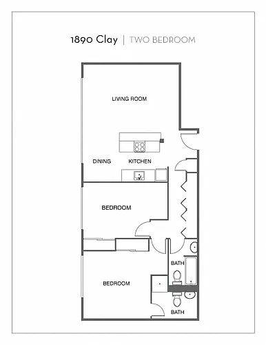 Floor plan Renovated 2 Bed, 2 Bath