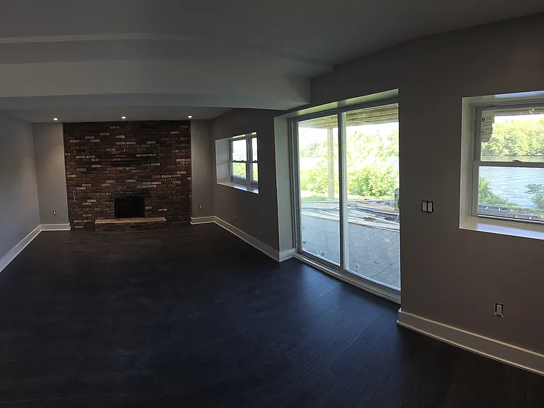 Lower level fireplace