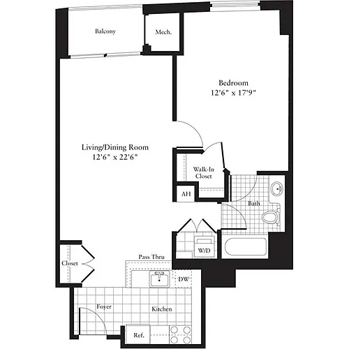 Floor plan 1 Bedroom I