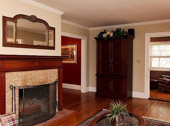 Wood burning fireplace