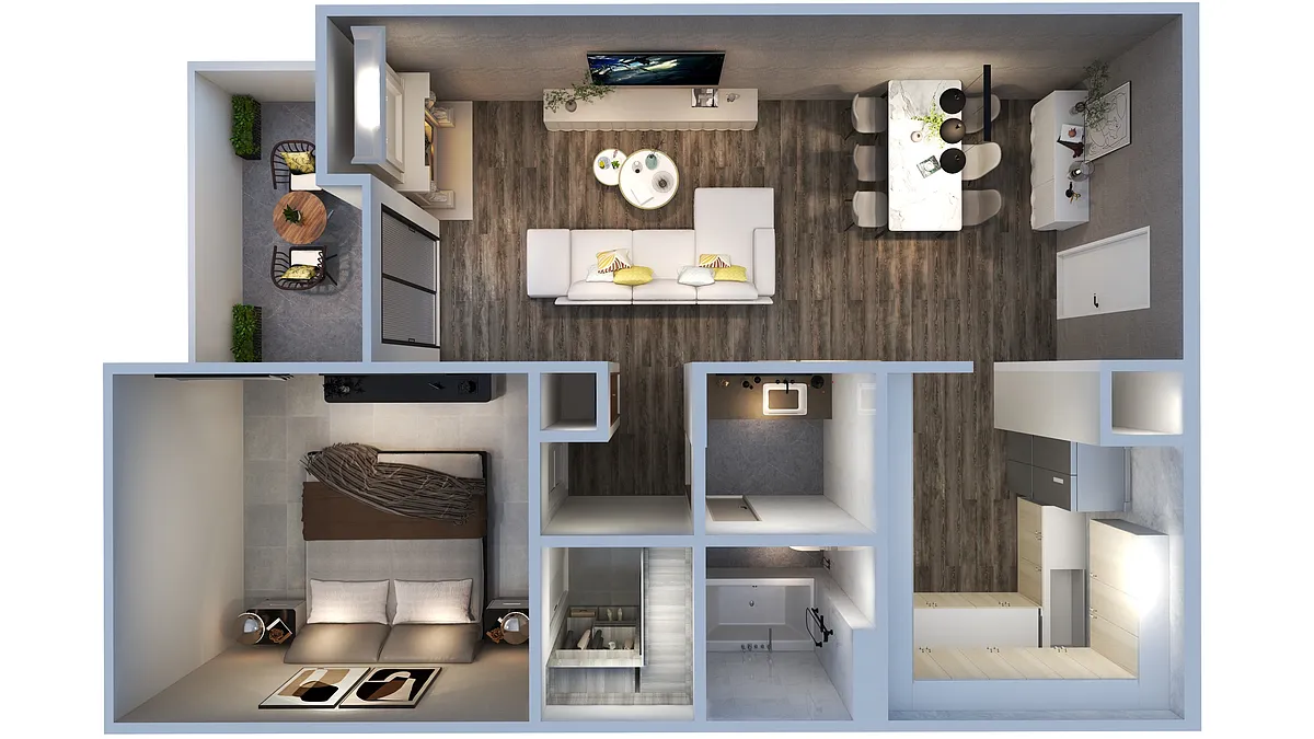 Floor plan 1 Bedroom 1 Bathroom