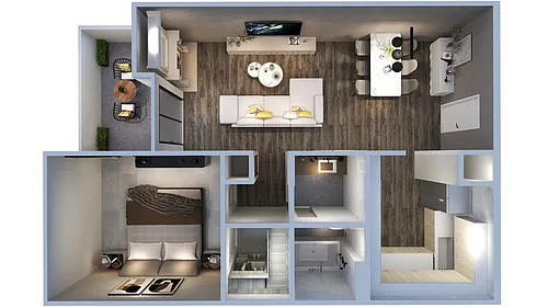 Floor plan 1 Bedroom 1 Bathroom