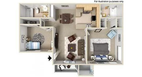 Floor plan 2 Bedrooms 2 Baths / 22A