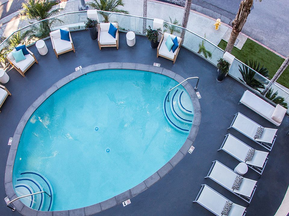 Resort-Inspired Pool Deck from Above