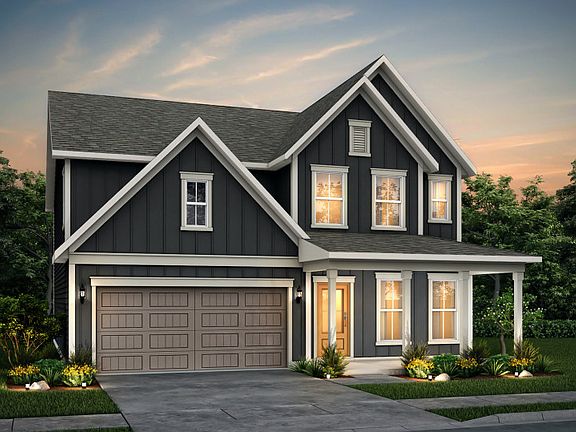 Continental exterior 25 features siding, covered front porch and 2 car garage