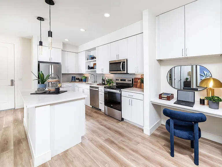 Built-in desk making working from home a breeze