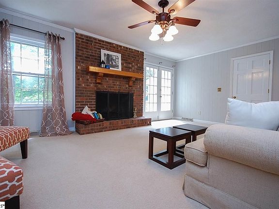 Wood burning fireplace