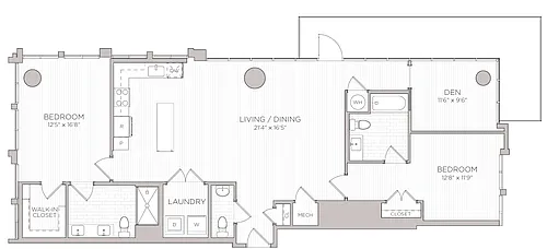 Floor plan B14 2B+D - Penthouse