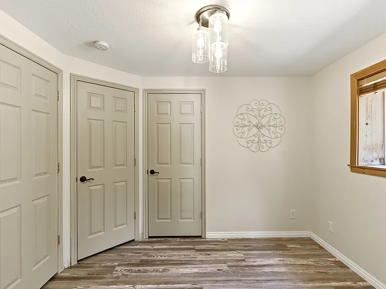 Additional bedroom on the lower level, with storage space.