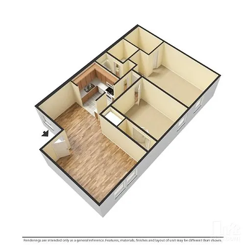 Floor plan 2 Bed 1 Bath