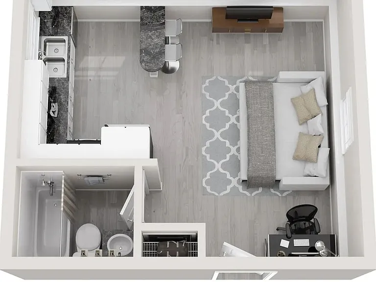 A photo of our 0x1 floor plan, The Hampshire.