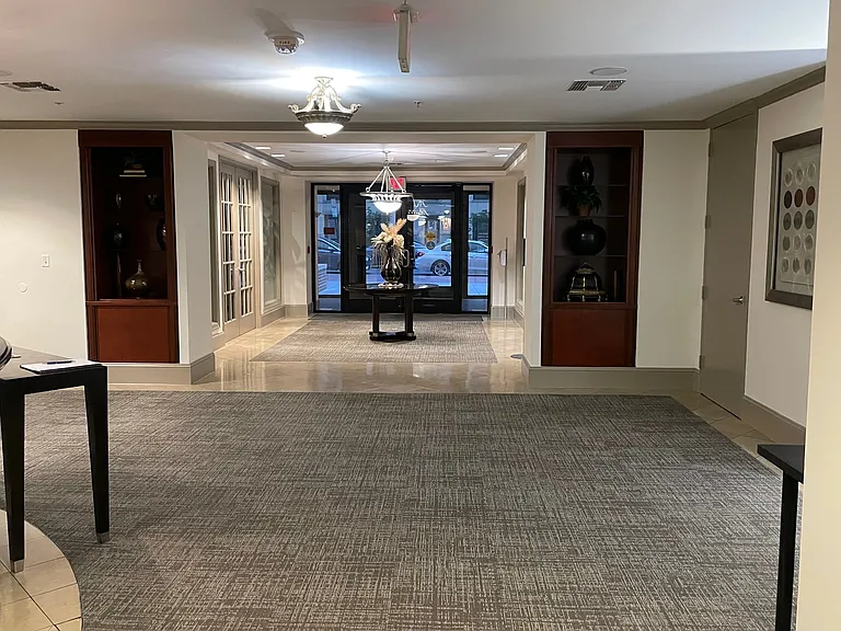 Atlas Bldg. entrance, with the 24-hour live attendant counter to the left.