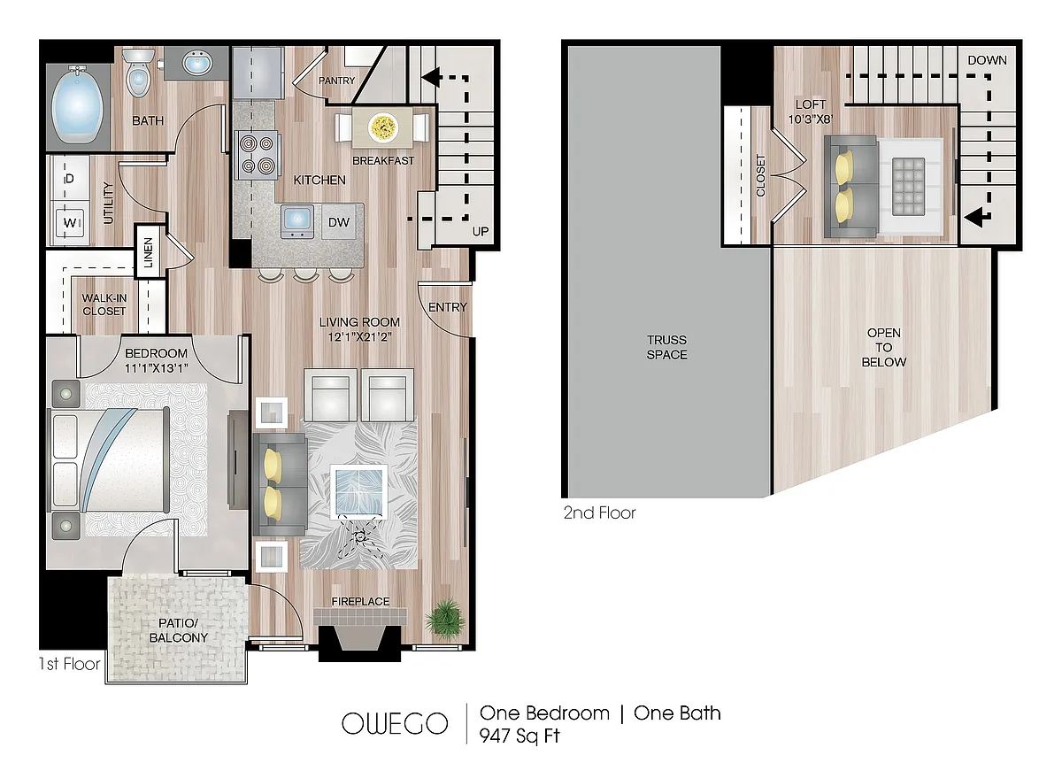 Floor plan Owego with Loft