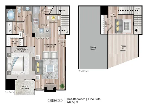 Floor plan Owego with Loft