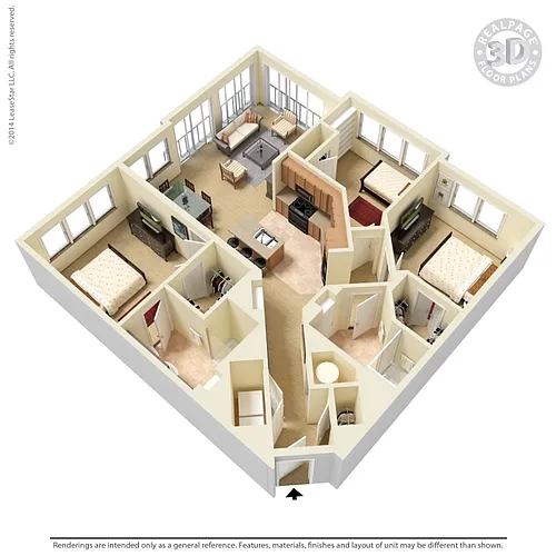 Floor plan D1M1 Peridot 1266 sq ft