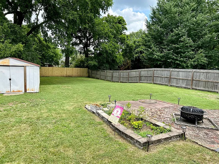 Fully-fenced backyard