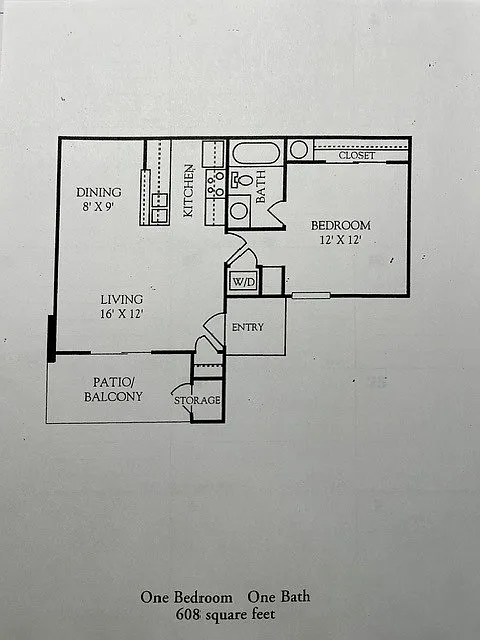 Floor plan 1 Bed 1 Bath