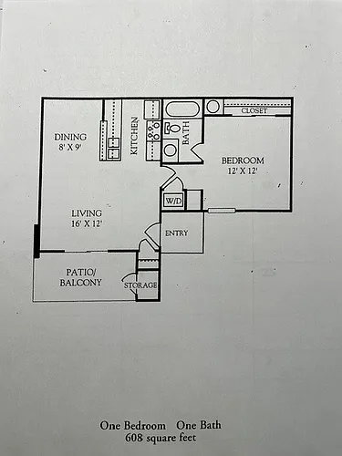 Floor plan 1 Bed 1 Bath