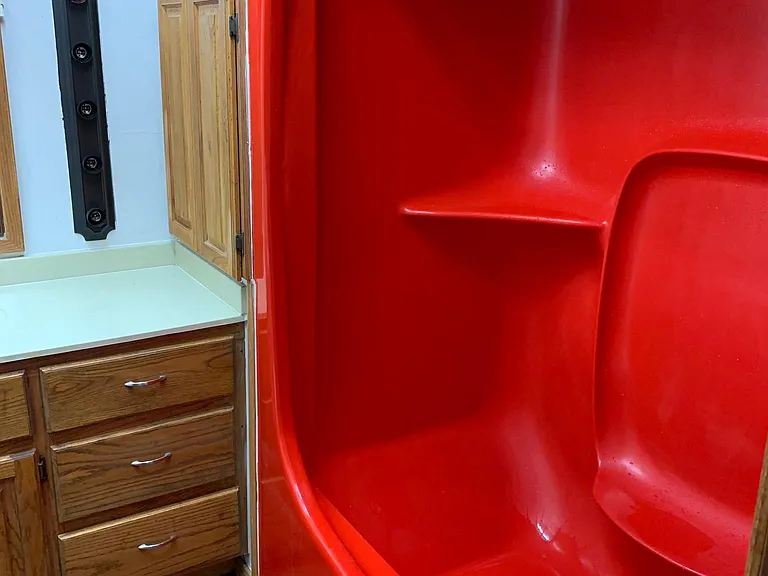 Crazy tub/shower. Super fun conversation piece!