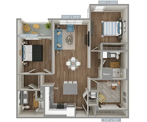 Floor plan B16D-1
