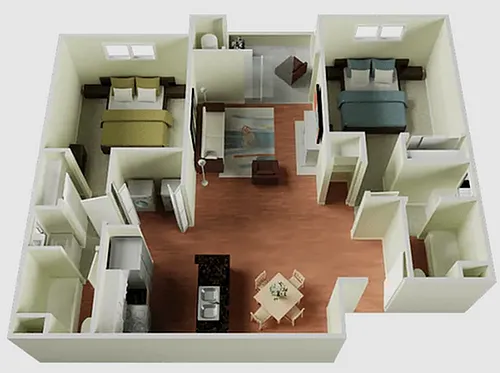 Floor plan Two Bedroom Two Bathroom