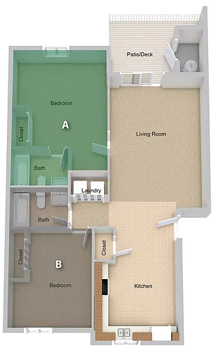 Floor plan By The Person Pricing - Two Bedroom Large