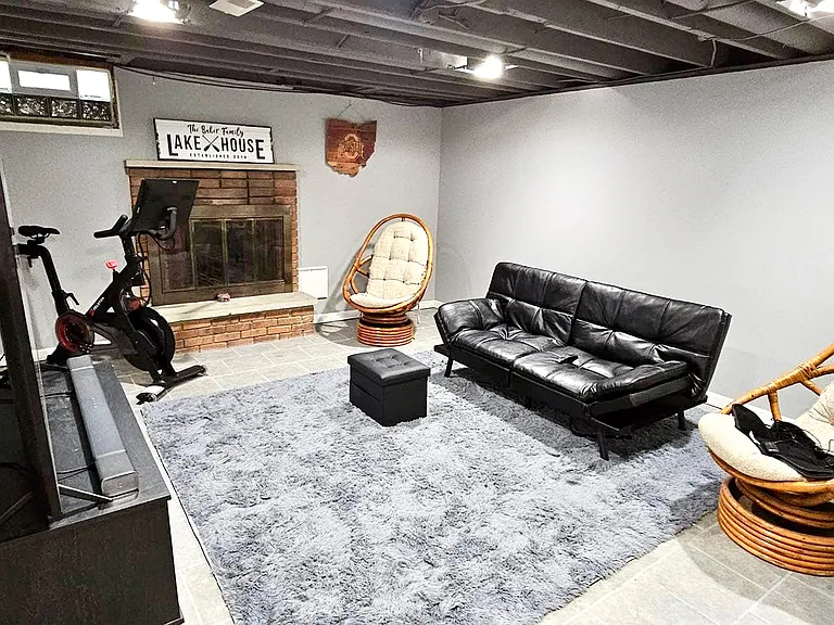 Partially finished lower level room