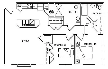 Floor plan Two bedroom 60%