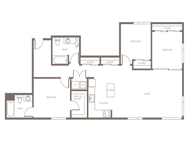Floor plan B4D - Two Bedroom with Den