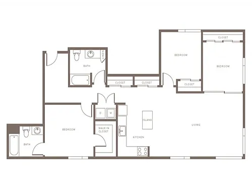 Floor plan B4D - Two Bedroom with Den