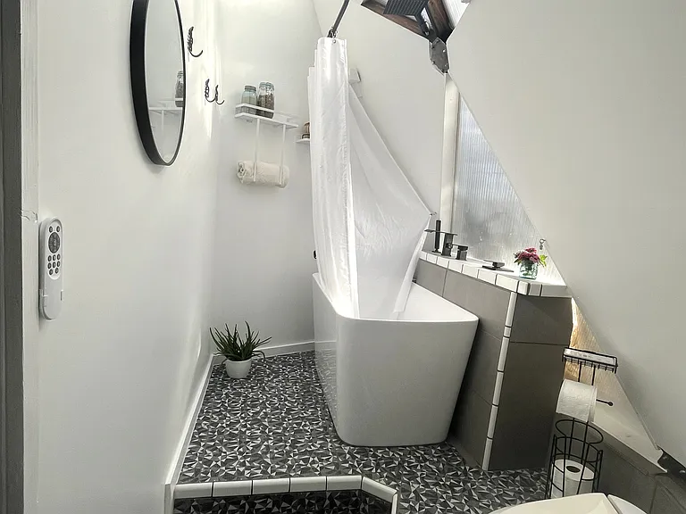 Newly remodeled bathroom.