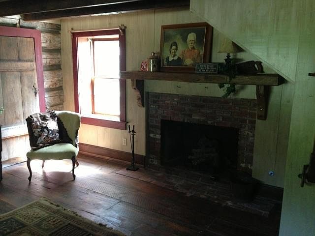 family room with fp