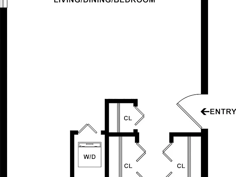 Studio D - 385 sq ft, with large living area