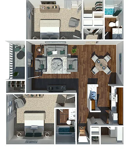Floor plan 2 bedroom - Income Restrictions