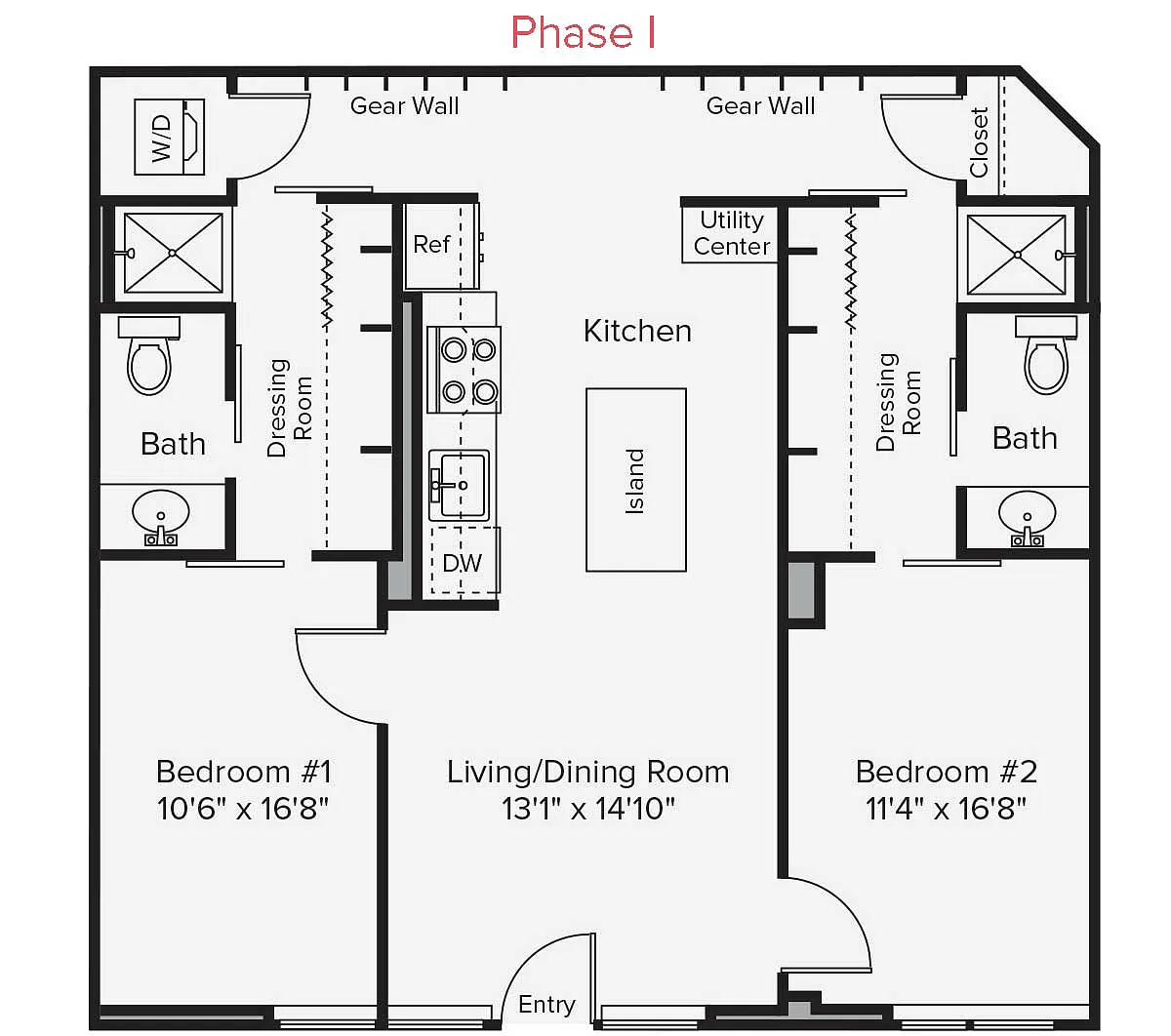 Floor plan B1V-1285sqft