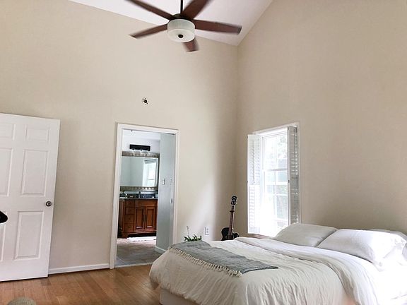 Master bedroom, ensuite bathroom with separate shower and garden soaking tub.