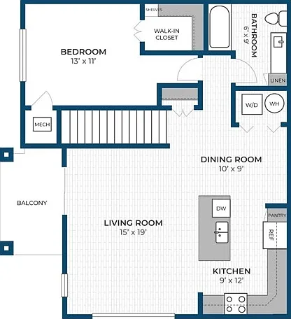 Floor Plan 1G | Seasons at Plainfield | Apartments in Plainfield, IL Floor Plan 1G | Seasons at Plainfield | Apartments in Plainfield, IL
