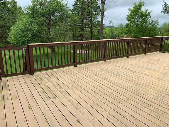 large private deck for this apartment. Glass slider from living room