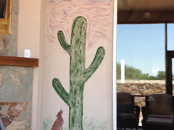 Art mural on lanai wall