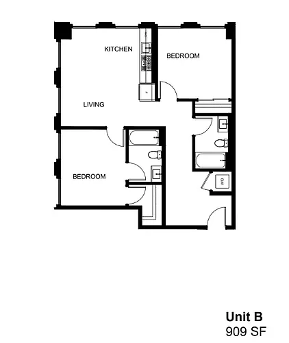 Floor plan B B-Rev - 2 Bedroom