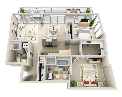 Floor plan H-B2G - 2x2