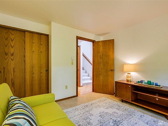 Looking out to the entry from the bedroom.