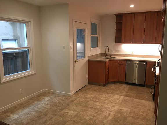 New kitchen: cherry cabinets, quartz counters, recessed lighting