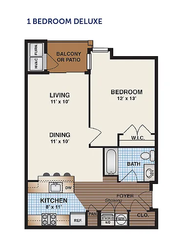 Floor plan $2.46/sq.ft. - Summerfields 360-One Bedroom Deluxe