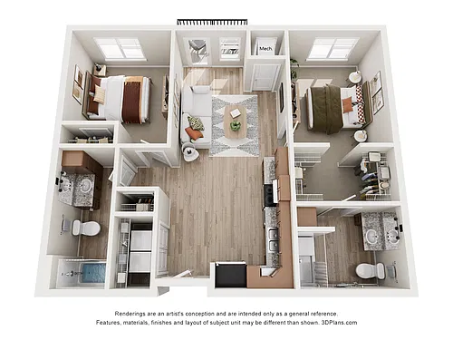 Floor plan Meadow - 60% AMI (BLDG II)