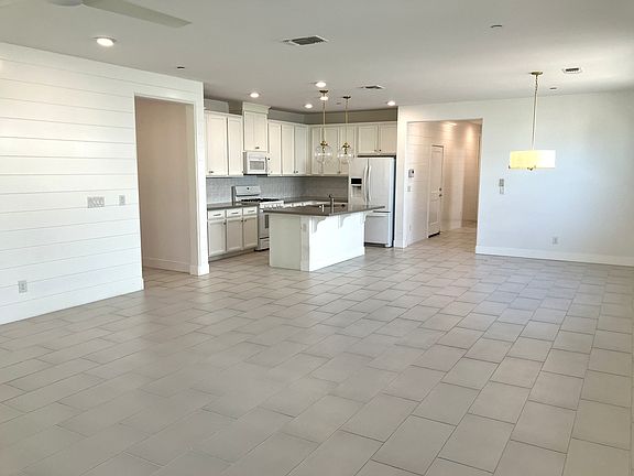 Kitchen, dining area & family area.