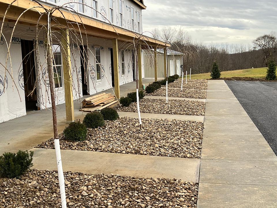 Exterior of partially finished building.