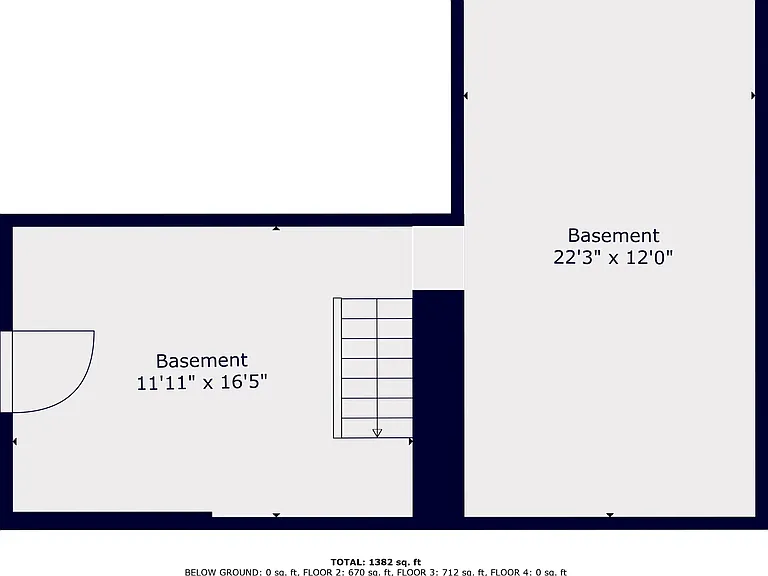 Basement layout - Used for STORAGE ONLY