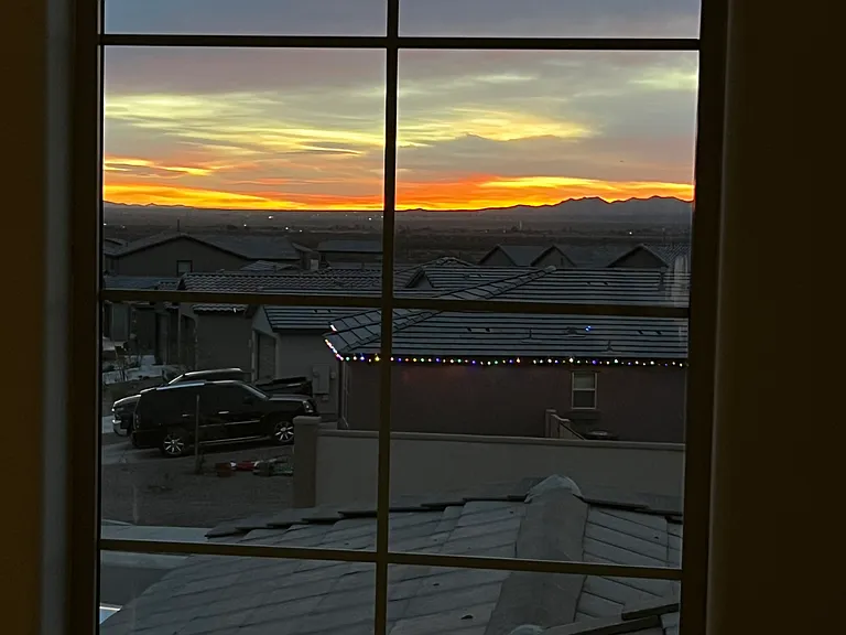 Upstairs view of sunset