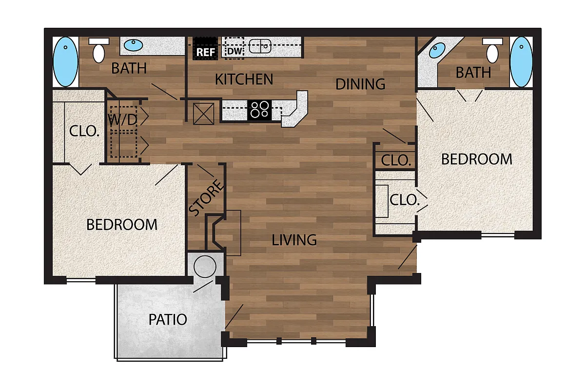 Floor plan B2B - Renovated